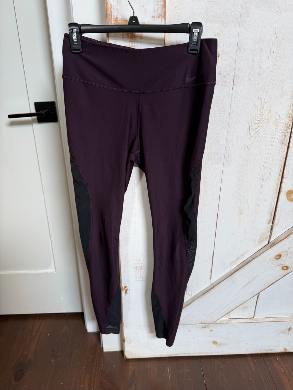 Nike Plum Performance Leggings with Black Side Panels